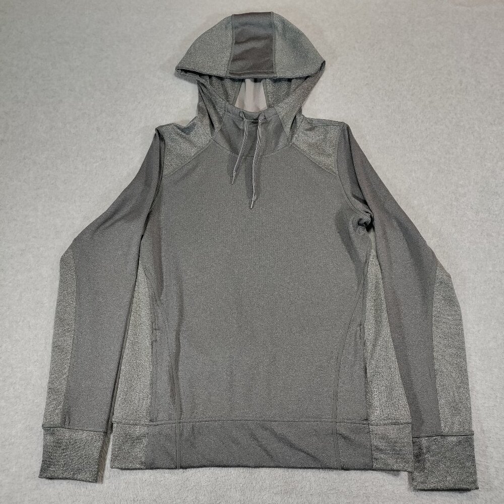 HYLETE Performance Hoodie Mens Large Gray Pullover Stretch Training Gym Thumbhol